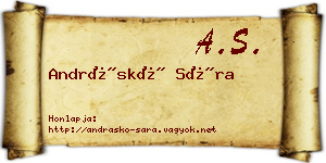 Andráskó Sára névjegykártya