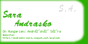 sara andrasko business card